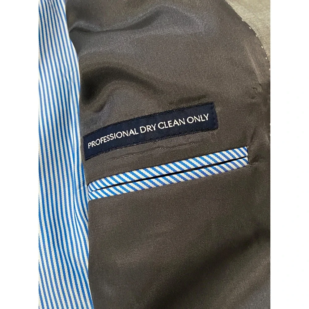 Tommy Hilfiger Adams Men's 44R Suit Jacket Gray 100% Worsted Wool AS1016 NWT